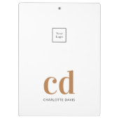 Porte-bloc Logo commercial des initiales en or blanc (Dos)
