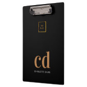 Porte-bloc Logo commercial des initiales en or noir (Gauche)