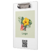 Porte-bloc Logo de l'entreprise et code QR Promo Merch (Gauche)