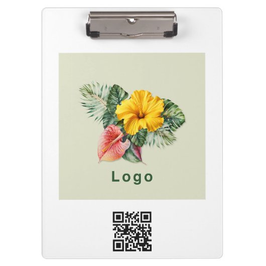 Porte-bloc Logo de l'entreprise et code QR Promo Merch (Devant)
