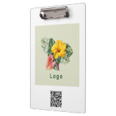 Porte-bloc Logo de l'entreprise et code QR sur objets publici (Gauche)