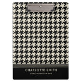 Porte-bloc Logo de l'entreprise Houndstooth Black Off-white B (Devant)