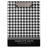 Porte-bloc Logo de l'entreprise Houndstooth Black White Busin (Devant)