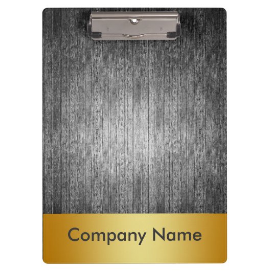 Porte-bloc Logo de l'entreprise moderne Gold Faux Foil Bois (Devant)