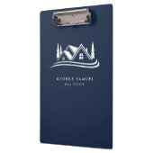 Porte-bloc Logo de maison simple bleu marine Agent immobilier (Gauche)