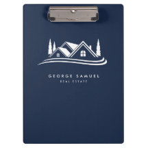 Logo de maison simple bleu marine Agent immobilier