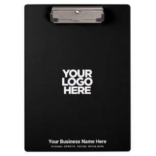 Porte-bloc Logo de votre entreprise noir, slogan, site Web
