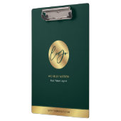 Porte-bloc Logo d'entreprise Emerald Green & Gold Promotionne (Gauche)