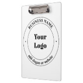 Porte-bloc Logo d'entreprise et texte promotionnel | Blanc (Gauche)