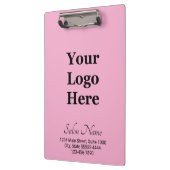 Porte-bloc Logo d'entreprise Light Rose Black Salon Nom Adres (Gauche)
