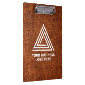 Porte-bloc Logo d'entreprise moderne en cuir Brown Faux (Swatch)