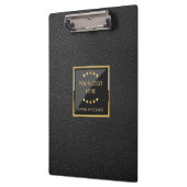 Porte-bloc Logo en cuir noir Faux (Gauche)