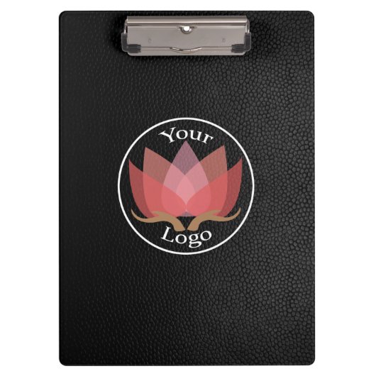 Porte-bloc LOGO Personnalisé En Cuir Noir (Devant)