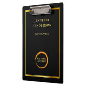 Porte-bloc Logo professionnel élégant en or noir (Gauche)