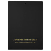 Porte-bloc Logo professionnel élégant en or noir (Dos)