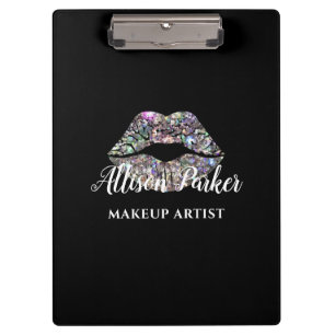 Porte-bloc Logotype Artiste Maquillage Silver Baiser Nom