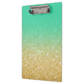 Porte-bloc L'or et les parties scintillantes turquoises (Gauche)