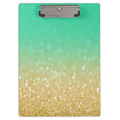 Porte-bloc L'or et les parties scintillantes turquoises (Devant)