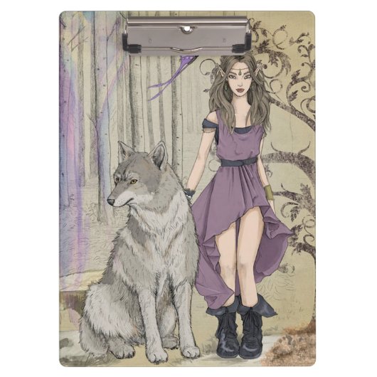 Porte-bloc Loup et Elfe (Devant)