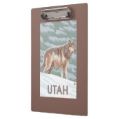 Porte-bloc Loup gris StandingUtah (Gauche)