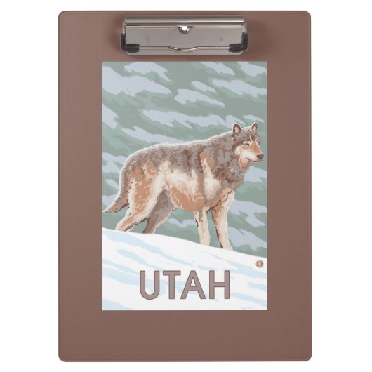 Porte-bloc Loup gris StandingUtah (Devant)