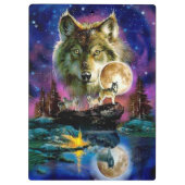 Porte-bloc Loups et Pleine lune (Dos)