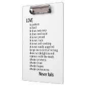 Porte-bloc Love is patient, love is kind (Gauche)