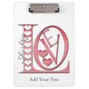 Porte-bloc Love Letters With Hearts par Shirley Taylor