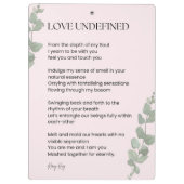 Porte-bloc Love Poem Poem Poetry non défini (Dos)