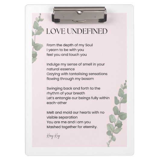 Porte-bloc Love Poem Poem Poetry non défini (Devant)