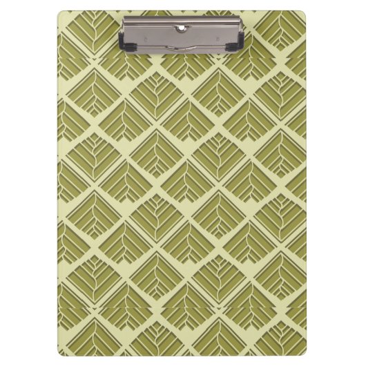 Porte-bloc Lumière Motif carré feuille or Lime (Devant)