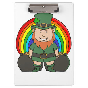 Porte-bloc Lutrin chanceux avec pot d'or arc-en-ciel