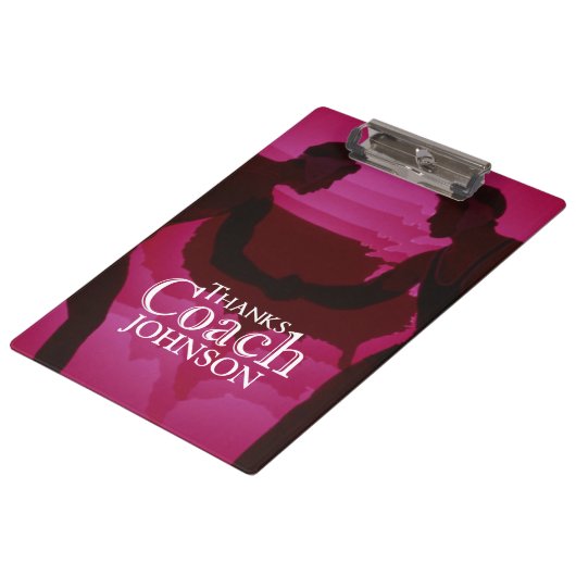 Porte-bloc Lutte Merci Entraîneur Silhouette Rouge (Incliné)