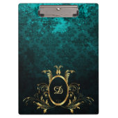 Porte-bloc Luxe Damask or Frame monogramme (Devant)