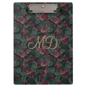 Porte-bloc Luxe Floral Botanique Forêt Verte Prune Or