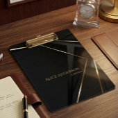 Porte-bloc Luxe noir or élégant avocat abstrait Office