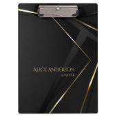 Porte-bloc Luxe noir or élégant avocat abstrait Office (Devant)