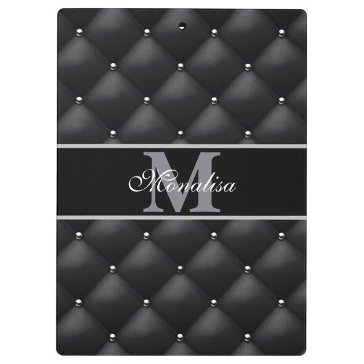 Porte-bloc luxurious black design monogramed personalized   (Dos)