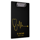 Porte-bloc Luxury Gold Stethoscope ECG Wave EKG Line Medical  (Swatch)