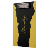Porte-bloc M Gold and Black Clipboard with Displayed Name (Gauche)