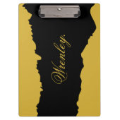 Porte-bloc M Gold and Black Clipboard with Displayed Name (Devant)