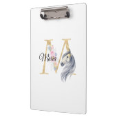 Porte-bloc M lettre nom personnalisé monogramme avec cheval (Gauche)