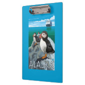 Porte-bloc Macareux observant un bateau de croisière (Gauche)