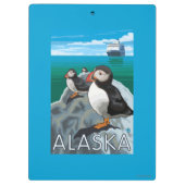 Porte-bloc Macareux observant un bateau de croisière (Dos)