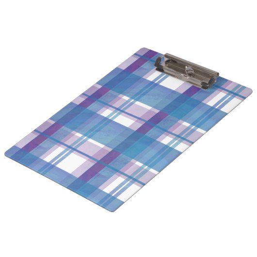 Porte-bloc Madras Plaid Blue et Purple (Incliné)