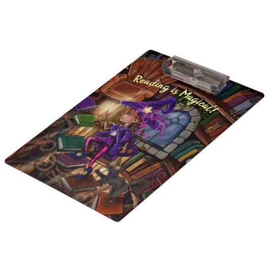 Porte-bloc Magie dans la bibliothèque 'La lecture est magique (Incliné)