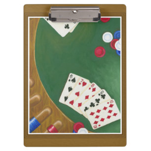 Porte-bloc Main de poker de gain six à Dix