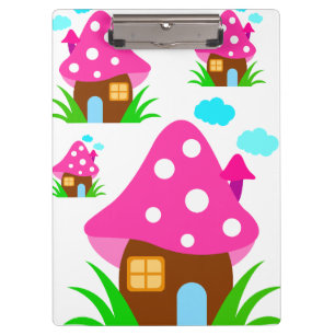 Porte-bloc Maison Champignon Rose Mignonne et Nuages Couette