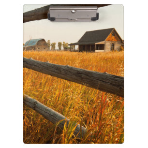 Porte-bloc Maison de ferme et clôture de rail à Grand Teton