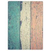 Porte-bloc Maison de plage en bois rayé turquoise rose crème (Dos)